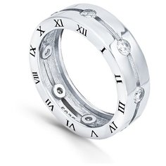 Кольцо Silver WINGS, серебро, 925 проба, фианит, размер 17 мм.,16 мм.