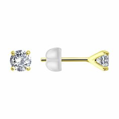 Серьги Diamant, желтое золото, 585 проба, фианит