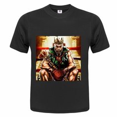 Футболка ONEQ унисекс 50-52 (XL) размер с принтом Тайсон Фьюри, черная, размер XL, черный