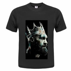 Футболка ONEQ унисекс 50-52 (XL) размер с принтом Тайсон Фьюри, черная, размер XL, черный