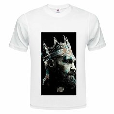 Футболка ONEQ унисекс 50-52 (XL) размер с принтом Тайсон Фьюри, белая, размер XL, белый