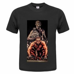 Футболка ONEQ унисекс 44-46 (S) размер с принтом Джон Джонс, черная, размер S, черный