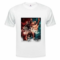 Футболка ONEQ унисекс 52-54 (XXL) размер с принтом Джон Джонс, белая, размер XXL, белый