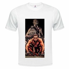 Футболка ONEQ унисекс 52-54 (XXL) размер с принтом Джон Джонс, белая, размер XXL, белый