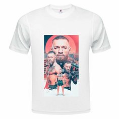 Футболка ONEQ унисекс 68-70 (6XL) размер с принтом Конор Макгрегор, белая, размер 6XL, белый