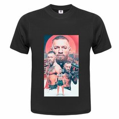 Футболка ONEQ унисекс 44-46 (S) размер с принтом Конор Макгрегор, черная, размер S, черный