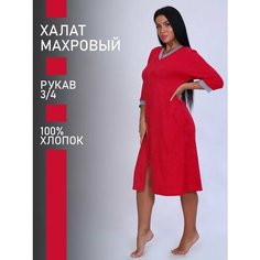 Халат Натали, размер 64, красный Natali