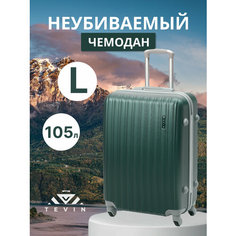 Чемодан TEVIN, 105 л, размер L, Зеленый/Dusty Green
