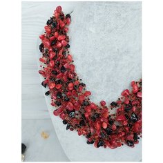 Колье Valeri Art, агат, бисер, коралл, длина 50 см, красный/черный