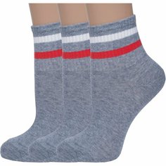 Носки Красная Ветка Базовая коллекция, 3 пары, размер 20-22, , серый