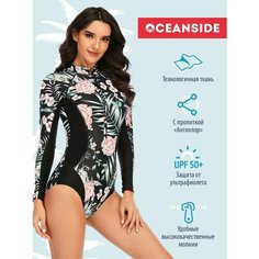 Купальник OCEANSIDE, размер XL, зеленый, черный