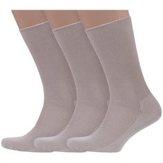 Носки Dr. Feet, комплект, 3 пары, размер 25, бежевый