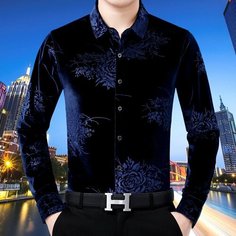 Рубашка , размер 4XL, синий Yeon Yeon