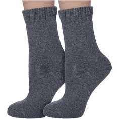 Носки HOBBY LINE, комплект, 2 пары, размер 36-40, серый..