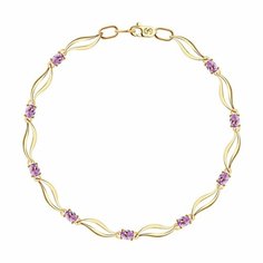 Браслет Diamant online, красное золото, 585 проба, аметист, длина 17 см., фиолетовый