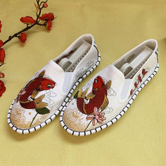 Туфли , размер 42, белый Beijing Opera Embroidery art