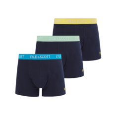Трусы Lyle & Scott Barclay, комплект из 3 шт., размер M, голубой, синий, зеленый, желтый