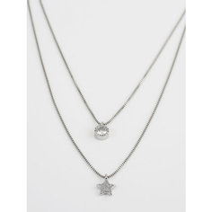 Колье Shine & Beauty, кристаллы Swarovski, длина 45 см, серебристый