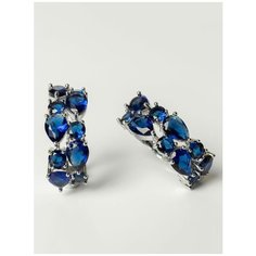 Серьги Shine & Beauty, кристаллы Swarovski, размер 24 мм, синий