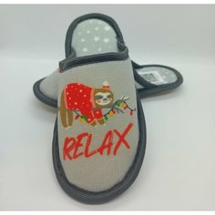 Тапочки Bris, размер 35 стелька - 21,6 см., серый/синий