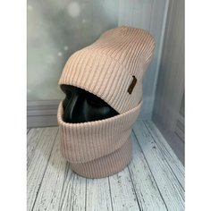 Шапка бини , размер единый, розовая пудра Daisyshop