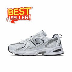 Кроссовки New Balance 530, полнота F (EU)/ на среднюю стопу, размер 9US 42.5EU 41.5RU 27CM, white silver navy