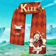 Шарф ,160х25 см, коралловый, красный, белый Нет бренда