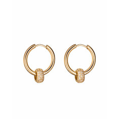 Серьги конго, с подвесками Strekoza Collection, циркон, размер 20 мм, золотой
