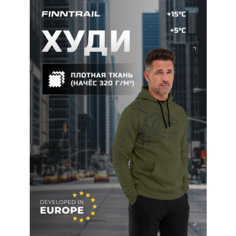Худи Finntrail Футер с начёсом, размер L, , хаки, серый