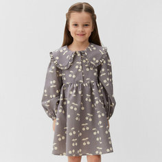Платье Kaftan, размер 110/116, серый/вишня