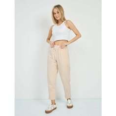 Брюки спортивные H&T Collection, размер 42, светло-бежевый