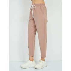 Брюки спортивные H&T Collection, размер 50, темно-бежевый/песочный