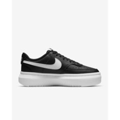 Кеды NIKE Nike Court Vision Alta Leather, полнота F (EU)/ на среднюю стопу, размер 7 US, чёрный