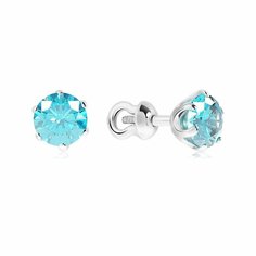 Серьги пусеты VALTERA, серебро, 925 проба, размер 6 мм, , серебристый