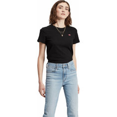 Футболка Levis Women The Perfect Tee, 1 шт., размер XS, черный/красный Levis®