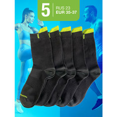 Носки MILV Спорт, комплект, 5 пар, размер RUS 23/EUR 35-37, черный