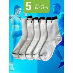 Носки MILV Спорт, комплект, 5 пар, размер RUS 25/EUR 38-40, белый