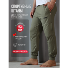 Брюки спортивные ING DROP Спортивные штаны 52 размера, размер 2XL, хаки зеленый