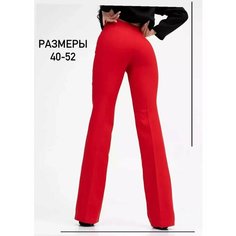 Брюки клеш Красные, LuxeChic, размер 44, красный