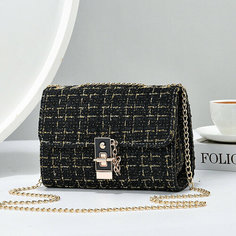 Сумка кросс-боди , фактура стеганая, рельефная, плетеная, черный 1 Нет бренда