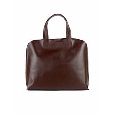 Сумка тоут Ofta, фактура гладкая, коричневая