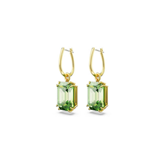 Серьги SWAROVSKI, кристаллы Swarovski, золотой/зеленый