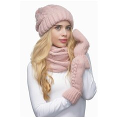 Шапка бини LAMBONIKA, размер 48-56, розовый