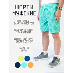 Шорты для плавания , размер 46/M, бирюзовый Черепашки