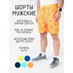 Шорты для плавания , размер 48/L, оранжевый Черепашки
