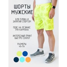 Шорты для плавания , размер 48/L, Желтый Черепашки