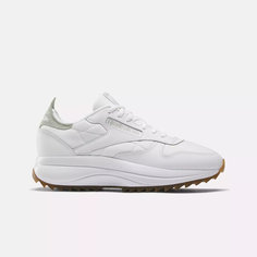 Кроссовки Reebok Classic Leather SP Extra, полнота F (EU)/ на среднюю стопу, размер 8 US, белый/зеленый/бежевый