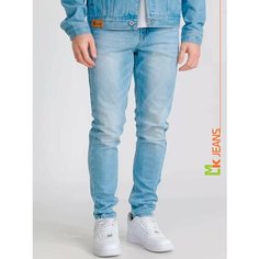 Джинсы зауженные MkJeans Slim fit, размер 36, голубой