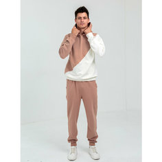 Костюм спортивный Jools Fashion, размер 50, коричневый, бежевый, белый