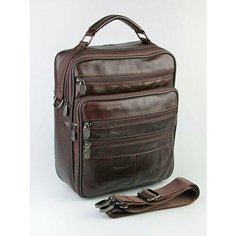Сумка барсетка Skin, фактура гладкая, dark brown